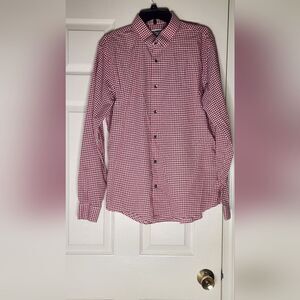 Express Exstra Slim  Fit XL Red Gray Checkered Long Sleeve Button Up Men's Shirt